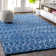 Kateshia Moroccan HYPE Boho Vintage Diamond Blue/White Rug