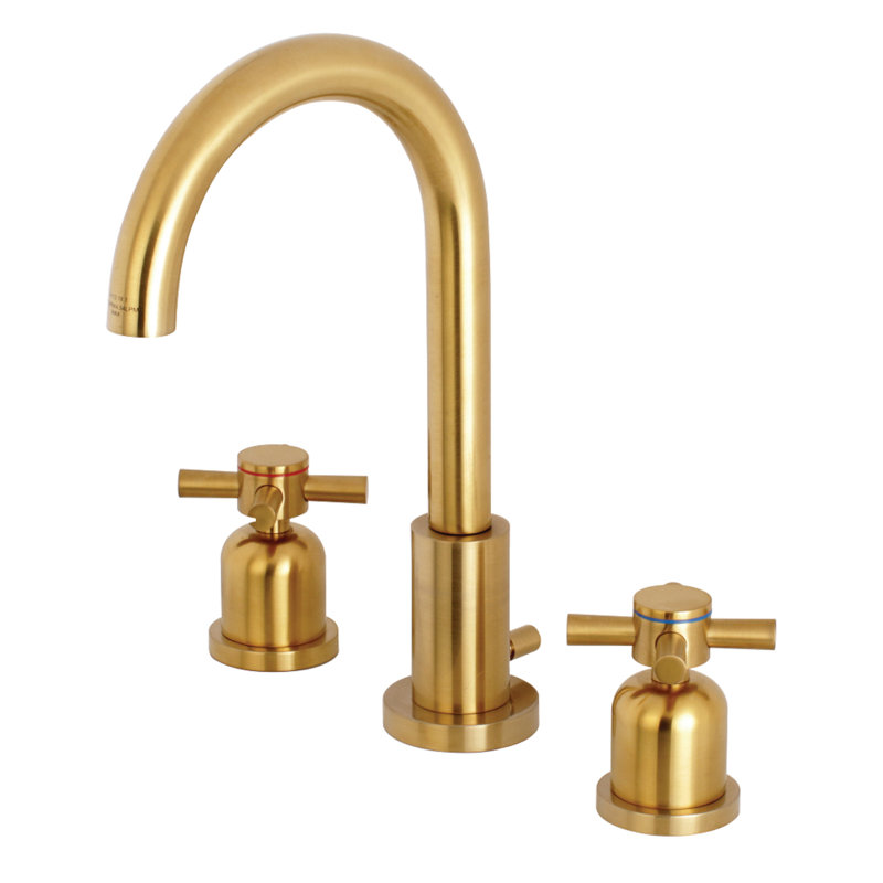 Robinet de salle de bain espacé Kingston, Laiton satiné