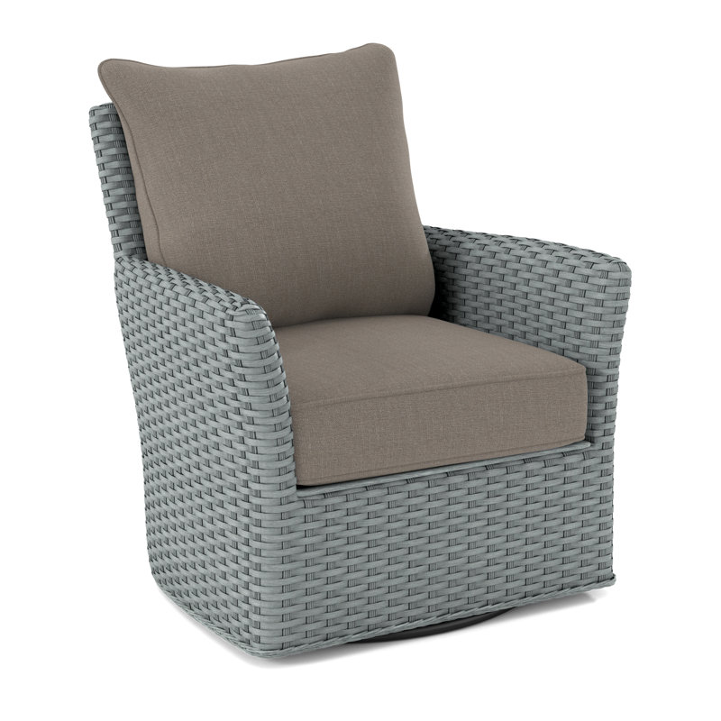 Lanai Upholstered Swivel Armchair, Stone Crypton Performance; 0884-83, Ocean