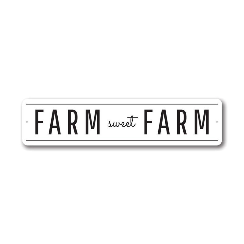 Enseigne en aluminium Farm Sweet Farm, H 6 po x l 24 po x P 0,06 po