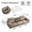 Canapé-lit modulaire escamotable électrique en cuir véritable 112 po 3 places beige-66493167