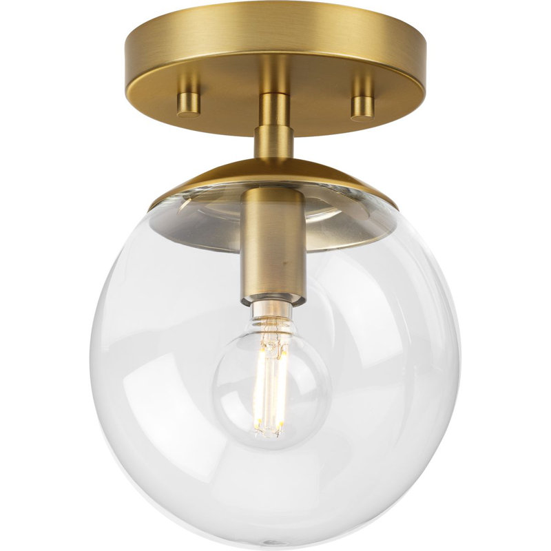Sasheer Glass Semi Flush Mount, Bronze brossé