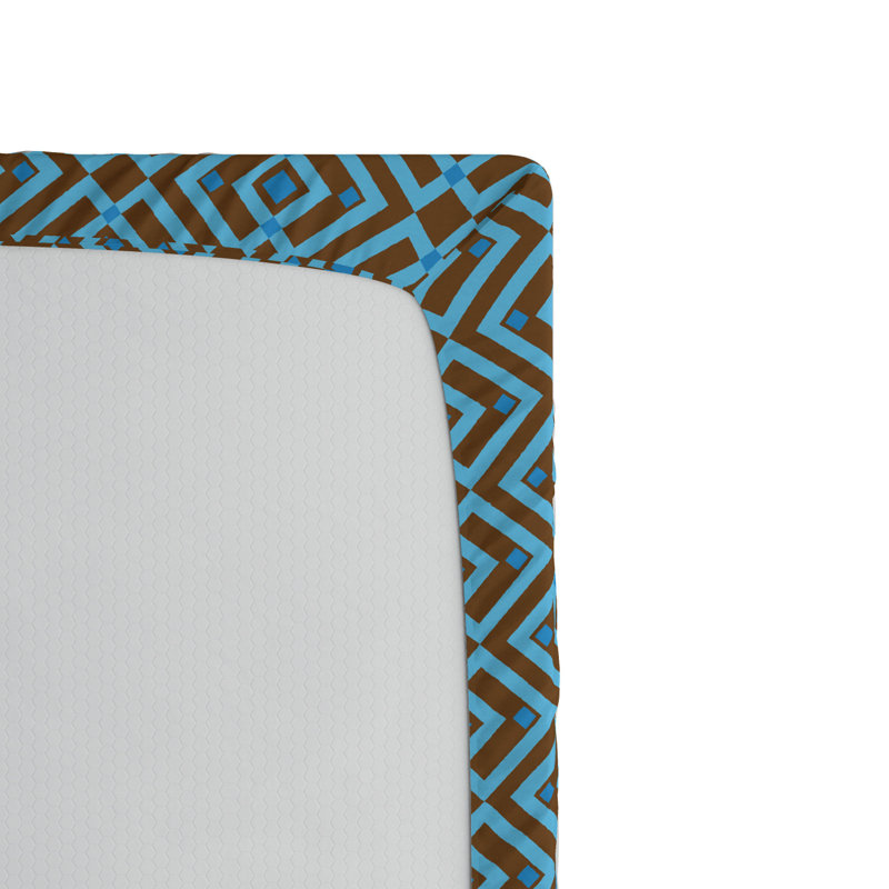 Microfiber Geometric Fitted Sheet, Full Fitted Sheet