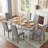 Rucha Linen Elegant Upholstered Kitchen Chairs with Sturdy Rubberwood Legs and Nailhead Trim-372825322