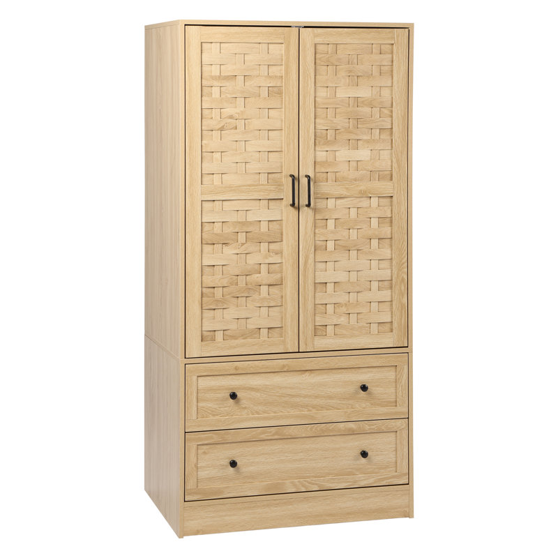 Armoire en bois manufacturé Romond, Naturel