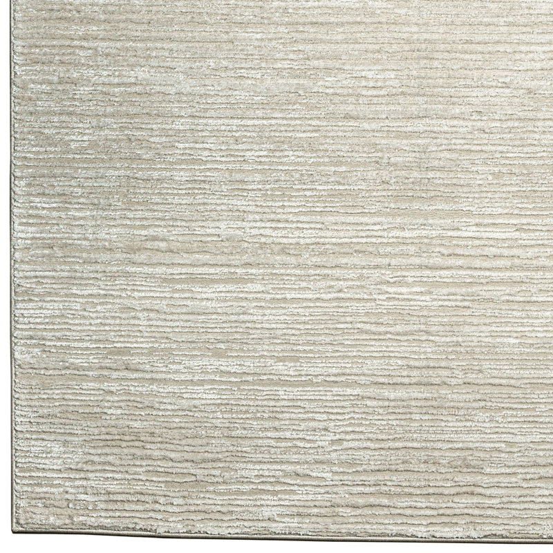 Davide 1228 Transitional Striated Beige Area Rug, Runner 2'2" x 7'7"