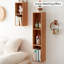 Étagère murale flottante à triple compartiment en bois massif pour chambre, salon-1958876822
