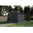 Keter Newton Plus Durable Resin Outdoor Storage Shed With Floor and Double Doors for Garden Patio Furniture and Tools, Graphite Grey (6 Available Sizes)-100403871