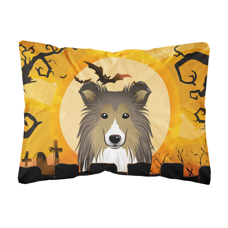  Coussin intérieur / extérieur Halloween en tissu Sheltie