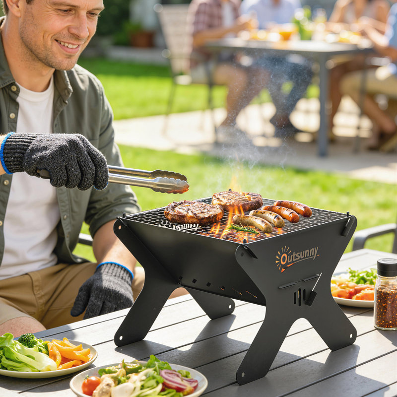 Outsunny 30cm W Portable Charcoal Grill