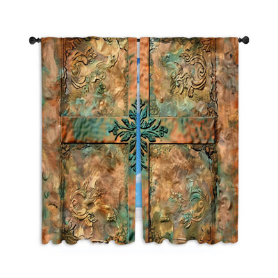 Paire de rideaux obscurcissant en polyester Hewey