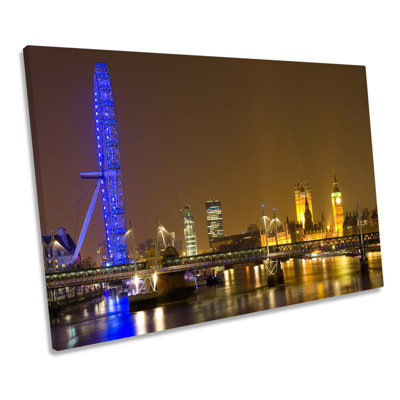 London Eye City - Wrapped Canvas Print