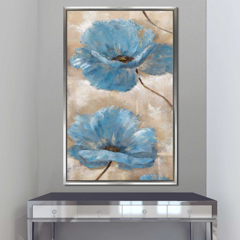 " A Summer Wind II " by Nan, 33.5" H x 21.5" W x 2" D, Silver Floater Frame