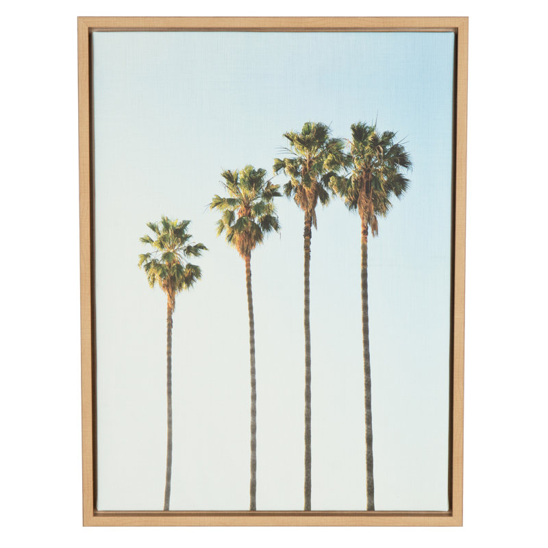 «Four Palm Trees» par Simon Te, reproduction d'art sur toile encadrée
