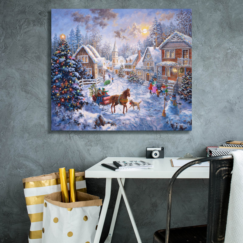  «Merry Christmas» par Nicky Boehme, art mural sur toile, 30 po x 26 po, H 26 po x l 30 po