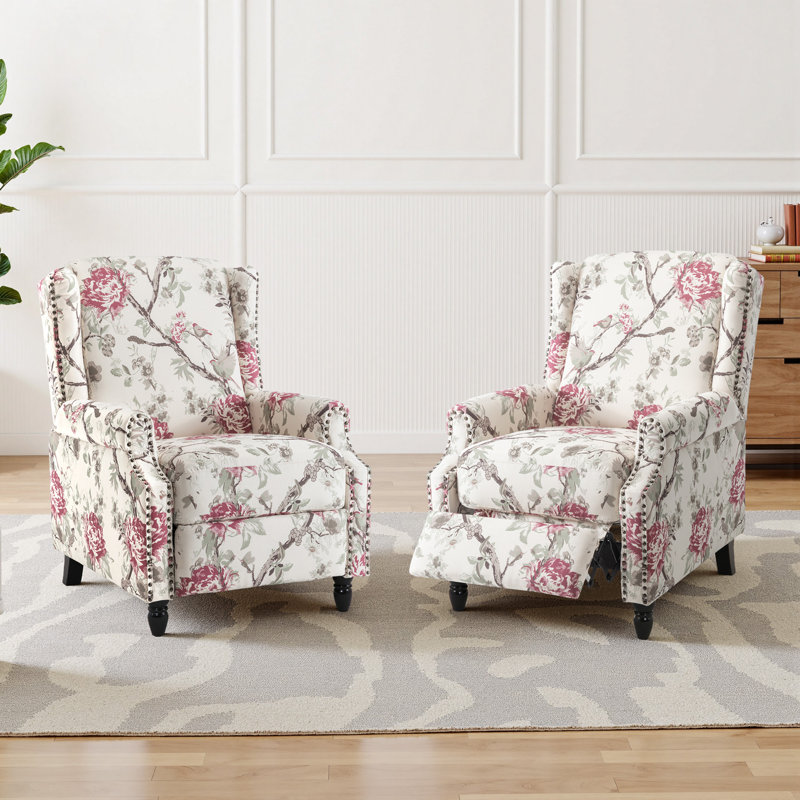 29.13cm Wide Standard Recliner, Pink Floral