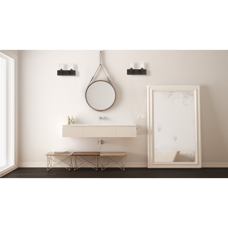 Éclairage pour salle de bain à intensité variable 2 lumières Attah, Bronze