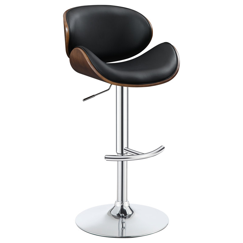  Tabouret de bar réglable Harris noir et chrome