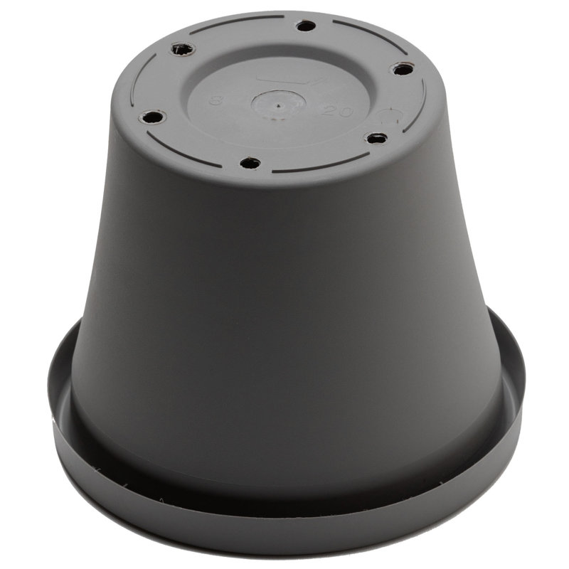 Pot à fleur intérieur / extérieur en plastique Terra, Anthracite, H 14,25 po x l 17,25 po x P 11,75 po