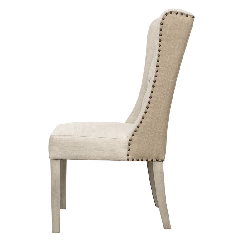 Diana 2-Toned Oatmeal Linen And Jute Dining Chair