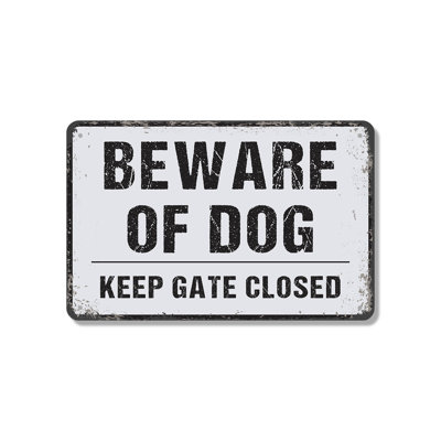 Beware Of Dog 12 Inch x 18 Inch Novelty Aluminum Sign