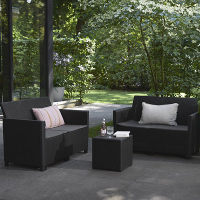 Keter Marie 4 Seater Double Lounge Set - Graphite
