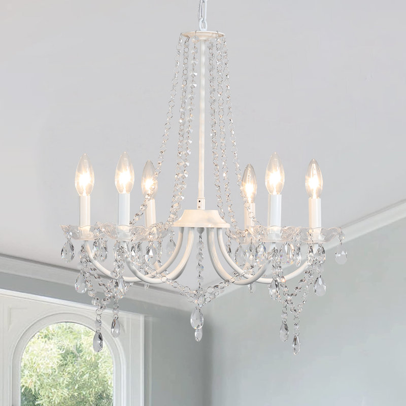Ellie-Paige 6 - Light Dimmable Classic / Traditional Chandelier, White