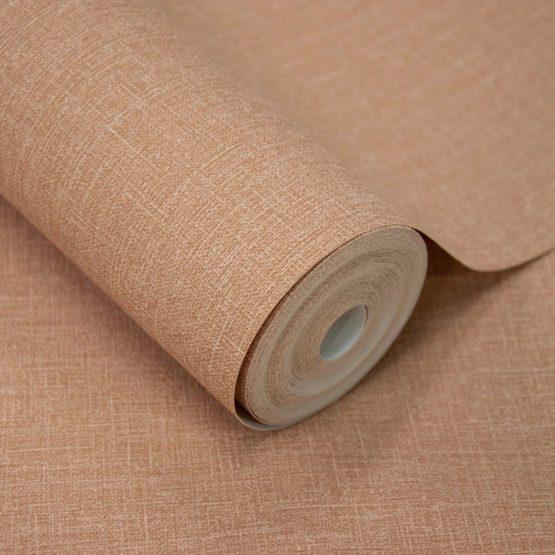 Atmosphere Collection Textile Plain Virus Protection Coated Wallpaper Roll, Terracotta
