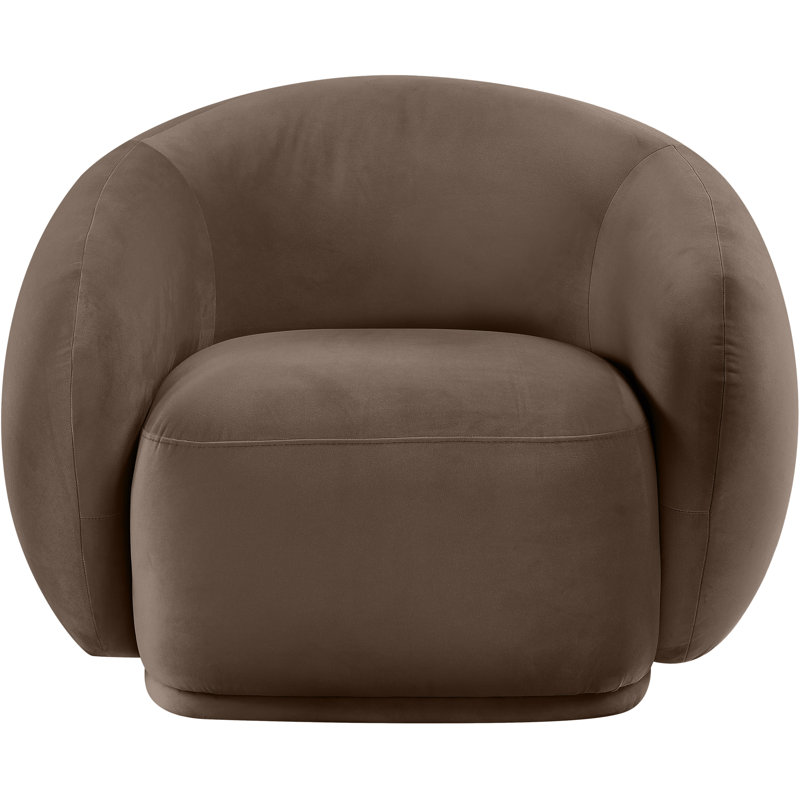 Chaise en velours Emery, Velours brun
