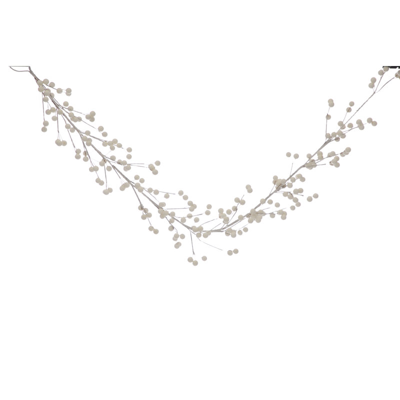 130cm Faux Berry Garland, White