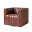Fauteuil demi-tonneau moderne en cuir véritable l 32,5 po Cephus Elisa-859616429
