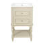 Meuble-lavabo avec lavabo en céramique, tablette ouverte et 2 tiroirs-129948142
