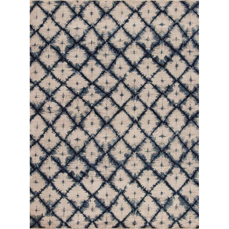 Shibori Hand Knotted Wool Area Rug