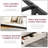 Farmhouse King Bed Frame with Storage, High Headboard with Charging Station and LED Light, Noise Free, Easy Assembly-357937394
