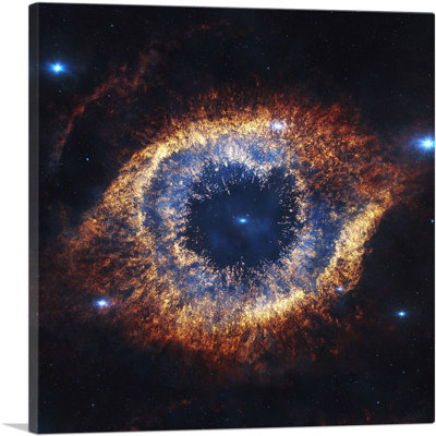 Helix Nebula Orange and Blue Hubble Telescope Ring NASA - Reproduction de photo sur toile tendue