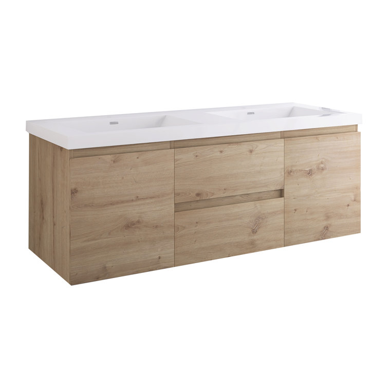 Union Rustic Jemarr 60'' Double Bathroom Vanity with Resin Top