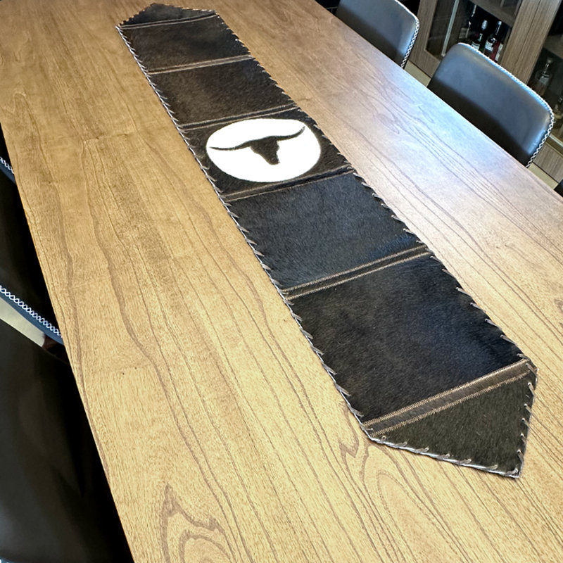Longhorn Cowhide Table Runner, 120" L x 12" D