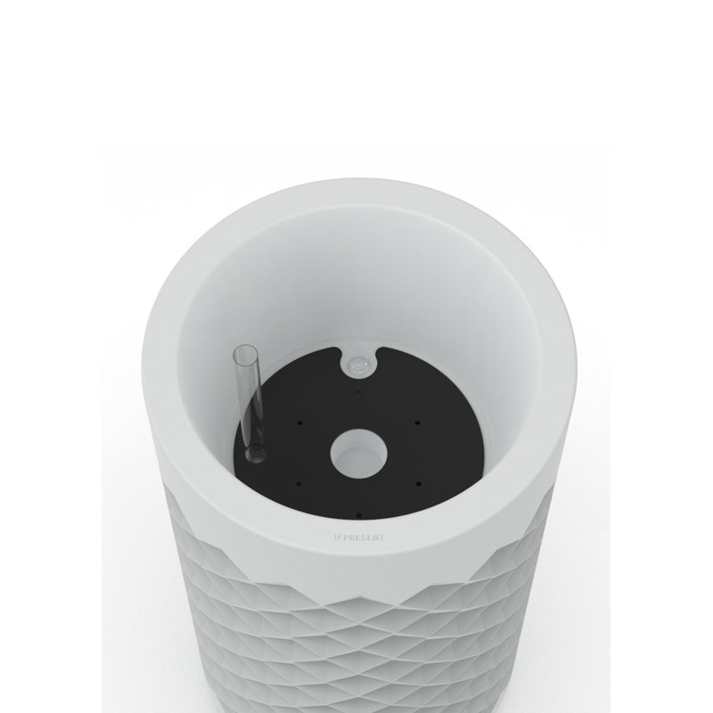 Pot à fleur en plastique Lisle, Blanc, H 36 po x l 18 po x P 18 po