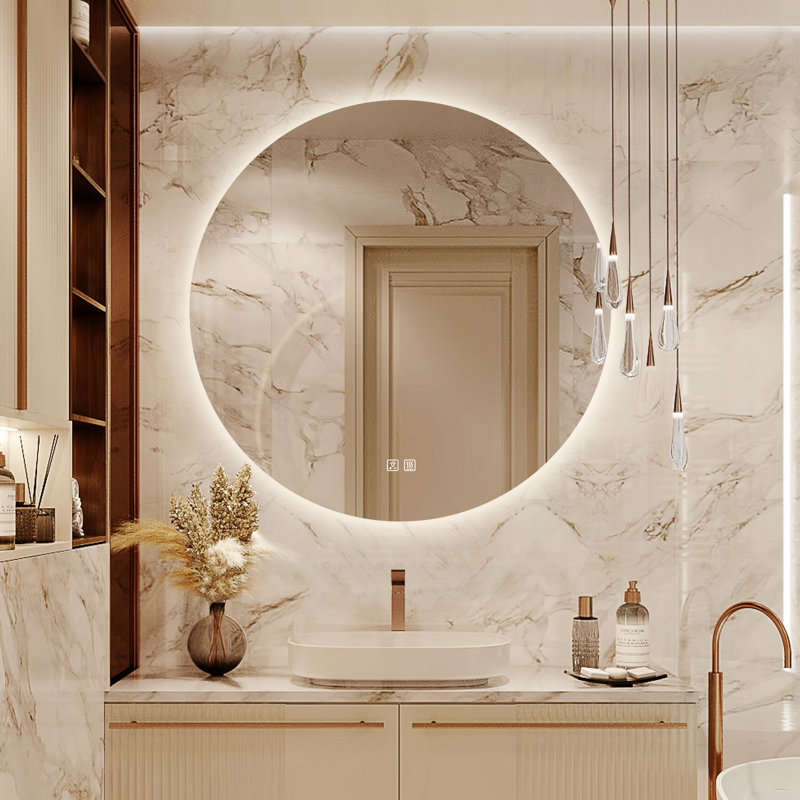 Miroir de salle de bain Naliyah, 36 po x 36 po