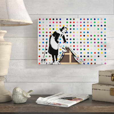 Maid With Dots by Banksy - Wrapped Canvas Print