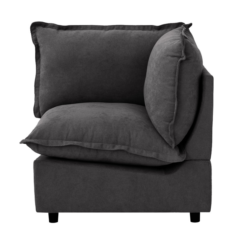 Chaise rembourrée moderne en tissu Conner, Gris