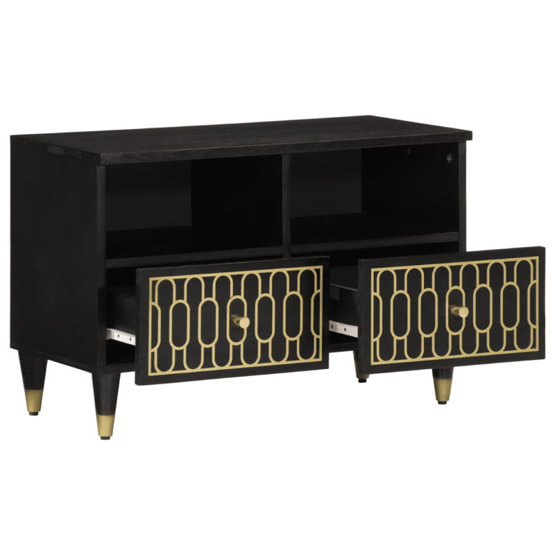 Aislynne TV Stand for TVs up to 28", Gold/Black