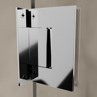 Brixwell G537CH Wall Mount Full Back Plate Standard Hinge with 5 Degree Offset 5/16" to 1/2" Glass Thickness Polished Chrome Finish