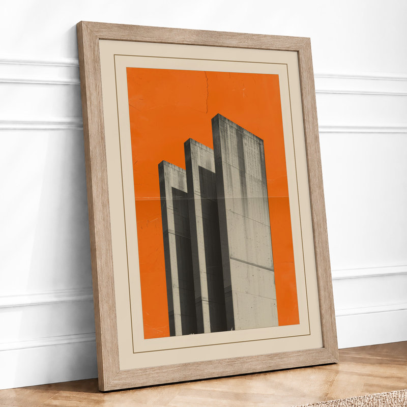 Vertical Modernism Minimalist - Framed Print, Oak, A4 - 29.7 x 21.0 cm