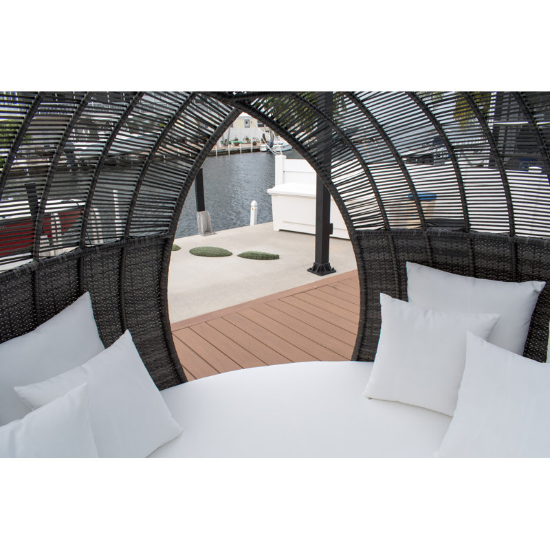 Banyan 73'' Wide Premium All-Weather Wicker Patio Daybed with Cushions, Standard