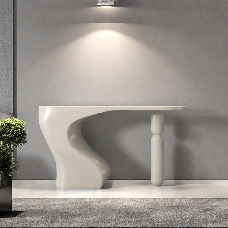 Console de style moderne et minimaliste, H 35,43 po x l 62,99 po x P 15,75 po, Beige