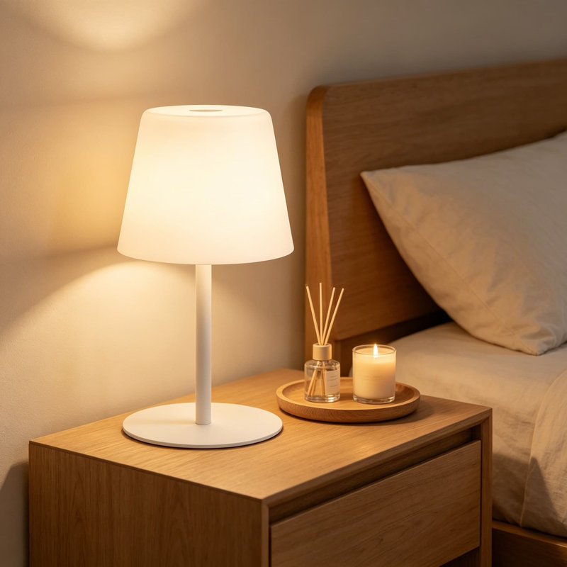 Lampe de table à DEL rechargeable sans fil avec batterie 4000 mah, IP65 imperméable pour la douche et la salle de bain, veilleuse à intensité variable à 3 couleurs pour la chambre de bébé, les soins de la peau, le spa et le chevet
