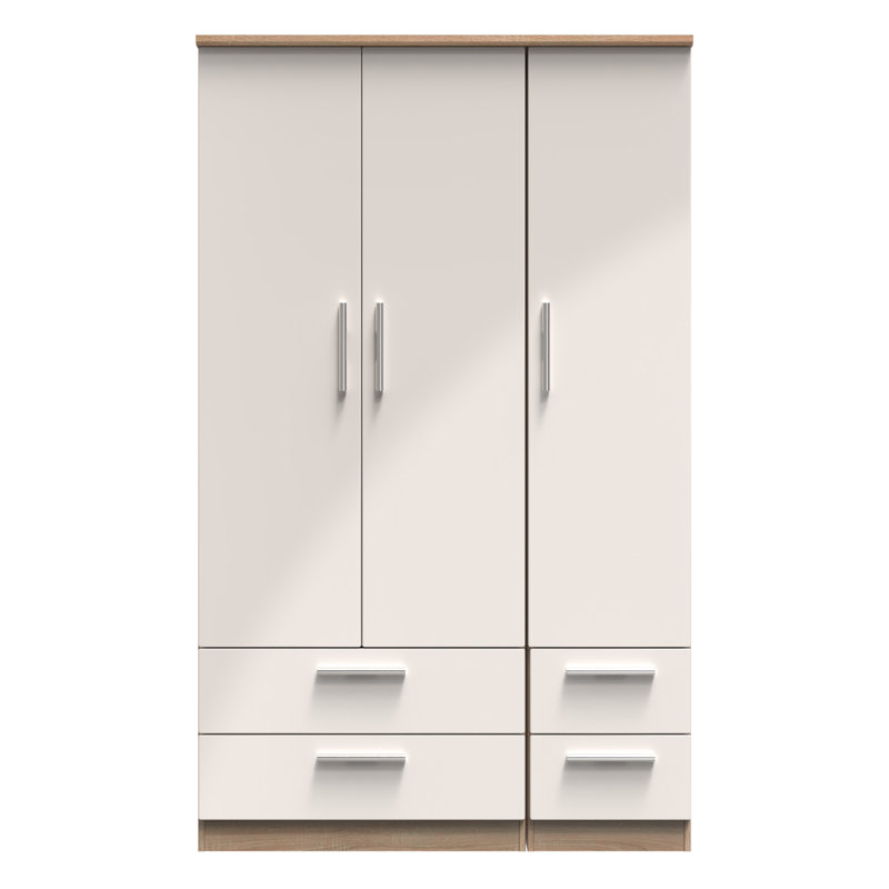 Borgeson Manufactured Wood Wardrobe, Kashmir Gloss/Bardolino Oak