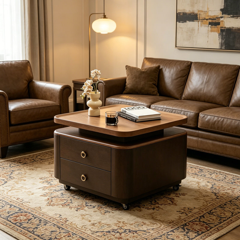 Table basse avec rangement Minimal, H 16,53 po x L 23,62 po x l 23,62 po