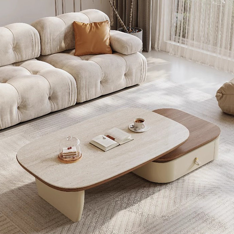 Table basse ovale simple et multifonctionnelle, Blanc